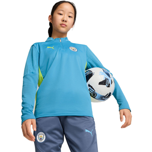 Manchester City FC Trainingstop 1/4 Rits Kids 2024-2025 Blauw Geel