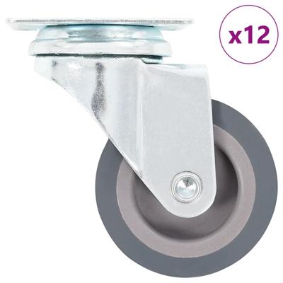 12 st Zwenkwielen 50 mm