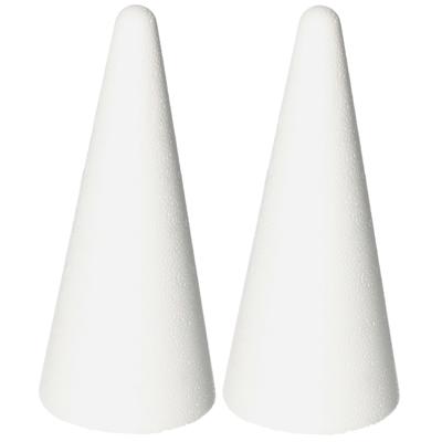 Piepschuim kegel - 2x - wit - H21 cm - styropor vormen - Hobby/diy - knutselmateriaal Piepschuim kegel - 2x - wit - H21 cm - styropor vormen - Hobby/diy - knutselmateriaal