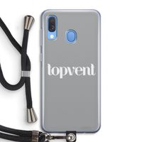 Topvent Grijs Wit: Samsung Galaxy A40 Transparant Hoesje met koord