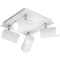LED Plafondspot 4-lichts Vierkant Mat Wit Aluminium met GU10 Fitting