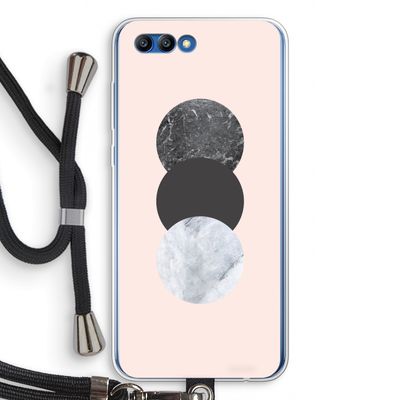 Marmeren cirkels: Honor 10 Transparant Hoesje met koord