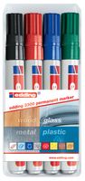 Edding permanent marker e-3300 blister van 4 stuks in geassorteerde kleuren - thumbnail