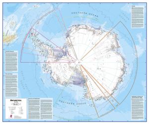 Wandkaart Antarctica - Zuidpool, 120 x 100 cm | Maps International