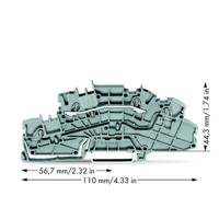 WAGO 2003-6650 Installatie-etageklem 5.20 mm Spanveer Toewijzing: L Grijs 50 stuk(s)