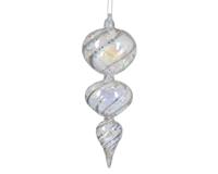 Ornament glas l8b8h20 cm iris a4 kerst - Decoris
