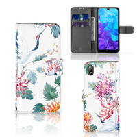 Huawei Y5 (2019) Telefoonhoesje met Pasjes Bird Flowers
