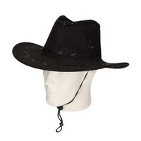 Carnaval/verkleed Cowboyhoed zwart suede look   - - thumbnail