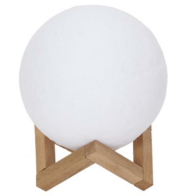 Home Deco Factory Maanlamp - met houder - 3D - 3 kleuren - touch - oplaadbaar - D15 cm