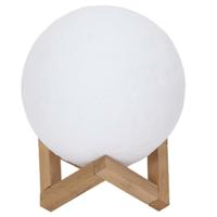 Home Deco Factory Maanlamp - met houder - 3D - 3 kleuren - touch - oplaadbaar - D15 cm Home Deco Factory Maanlamp - met houder - 3D - 3 kleuren - touch - oplaadbaar - D15 cm