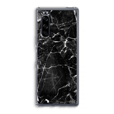 Zwart Marmer 2: Sony Xperia 5 Transparant Hoesje