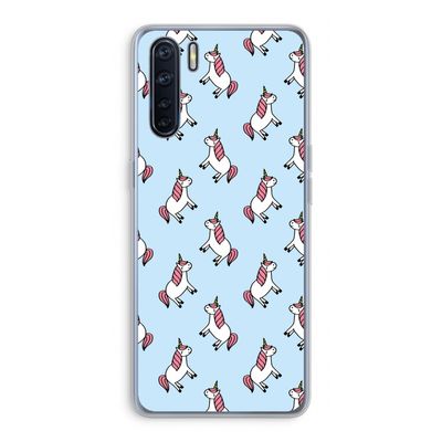 Eenhoorns overal: Oppo A91 Transparant Hoesje