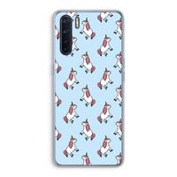 Eenhoorns overal: Oppo A91 Transparant Hoesje
