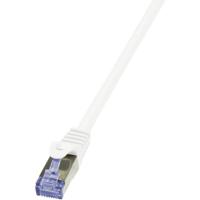 LogiLink CQ4021S RJ45 Netwerkkabel, patchkabel S/FTP 0.50 m Wit Vergulde steekcontacten, Vlambestendig, Snagless 1 stuk(s) - thumbnail