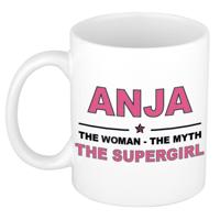 Anja cadeau mok - Woman Myth Supergirl - naam koffiemok - 300 ml - collega - moederdag