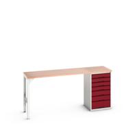 Bott Verso Werkbank | 7 Lades | Breedte Lade 800mm | Multiplex | RAL 3004 - 16921951.24 Bott Verso Werkbank | 7 Lades | Breedte Lade 800mm | Multiplex | RAL 3004 - 16921951.24