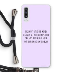 Regenboog: Samsung Galaxy A70 Transparant Hoesje met koord