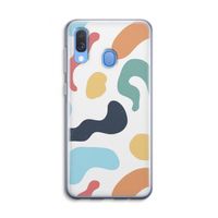 Memphis Shapes Blue: Samsung Galaxy A40 Transparant Hoesje