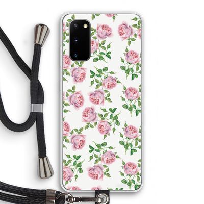 Kleine roosjes: Samsung Galaxy S20 Transparant Hoesje met koord