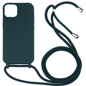 iPhone 15 hoesje - Backcover - Koord - Softcase - Flexibel - TPU - Groen
