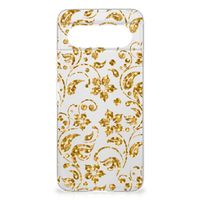 Google Pixel 8 TPU Case Gouden Bloemen