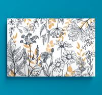 Canvas bloemen "glamour floral" variatie met goud
