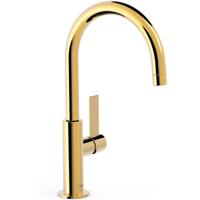 Wastafelkraan Tres Project | Opbouw | Draaibare uitloop | Mengkraan | Hoog model | 1-hendel | Rond | 24k Goud glans