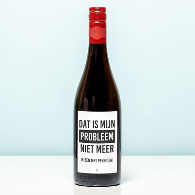 Wijnfles Pensioen Niet mijn probleem meer - Rood (Merlot)