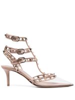 Valentino Garavani escarpins Rockstud à bout transparent 75 mm - Rose - thumbnail