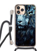 Darkness Lion: iPhone 11 Pro Max Transparant Hoesje met koord