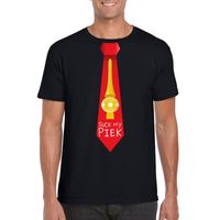 Fout kerst t-shirt zwart Suck my Piek stropdas voor heren