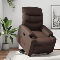 Sta-op-fauteuil verstelbaar kunstleer bruin