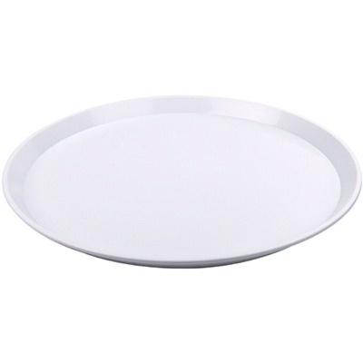 Dienblad - wit - kunststof - D34x2 cm - rond - serveerblad - vaatwasserbestendig
