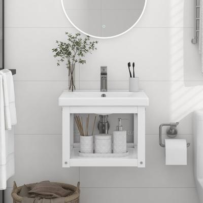 Wastafelframe wandgemonteerd 40x38x31 cm ijzer wit