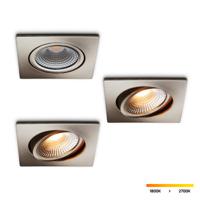 LED-inbouwspot set 3 stuks Trento RVS 5W dimbaar