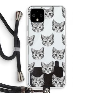 Kitten: Pixel 4 Transparant Hoesje met koord