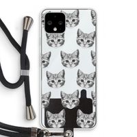 Kitten: Pixel 4 Transparant Hoesje met koord