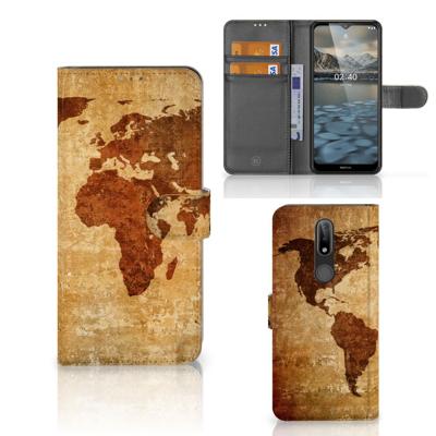 Nokia 2.4 | Flip Cover | Wereldkaart