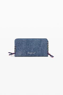 Middelgrote portemonnee van denim met hart - BLUE - U