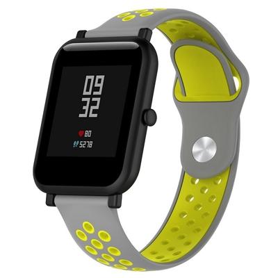 Dubbele kleur siliconen Sport polsband voor Huawei Watch serie 1 18mm (geel + grijs)