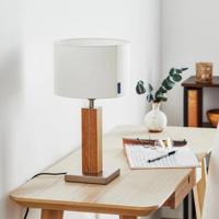 Tafellamp eiken HerzBlut &apos;Dana&apos; tafellamp naturel eiken wit 41cm