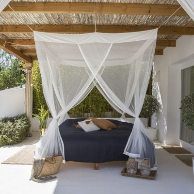 Luxury single bed mosquito net by Bambulah®, handmade, lightweight fine-mesh polyester, round, 60Ø, 250 height, bed net with very high quality finish