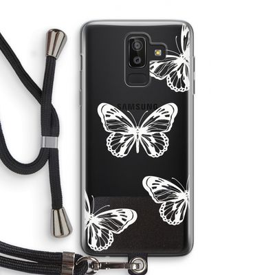 White butterfly: Samsung Galaxy J8 (2018) Transparant Hoesje met koord