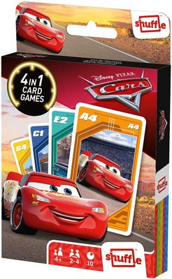 Shuffle kaartspel 4 in 1 Disney Pixar Cars karton 32 delig
