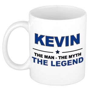 Naam cadeau mok/ beker Kevin The man, The myth the legend 300 ml   -