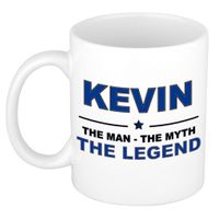 Naam cadeau mok/ beker Kevin The man, The myth the legend 300 ml   - - thumbnail