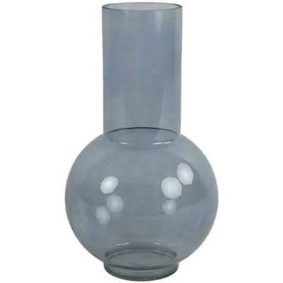 Bloemenvaas Catlin - blauw - transparant glas - D20 x H36 cm Bloemenvaas Catlin - blauw - transparant glas - D20 x H36 cm