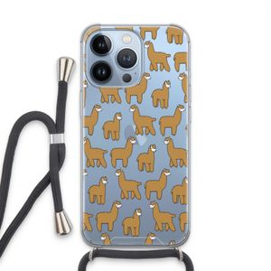 Alpacas: iPhone 13 Pro Transparant Hoesje met koord