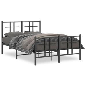 Bedframe met hoofd- en voeteneinde metaal zwart 120x190 cm