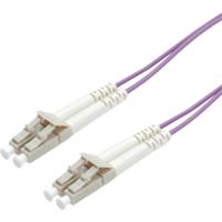 ROLINE FO Jumper Cable 50/125µm OM4, LC/LC, Low-Loss-Connector 0,5m InfiniBand en Glasvezelkabel Violet - thumbnail